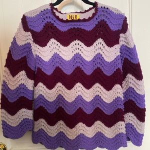 Vintage Purple Wave Sweater M